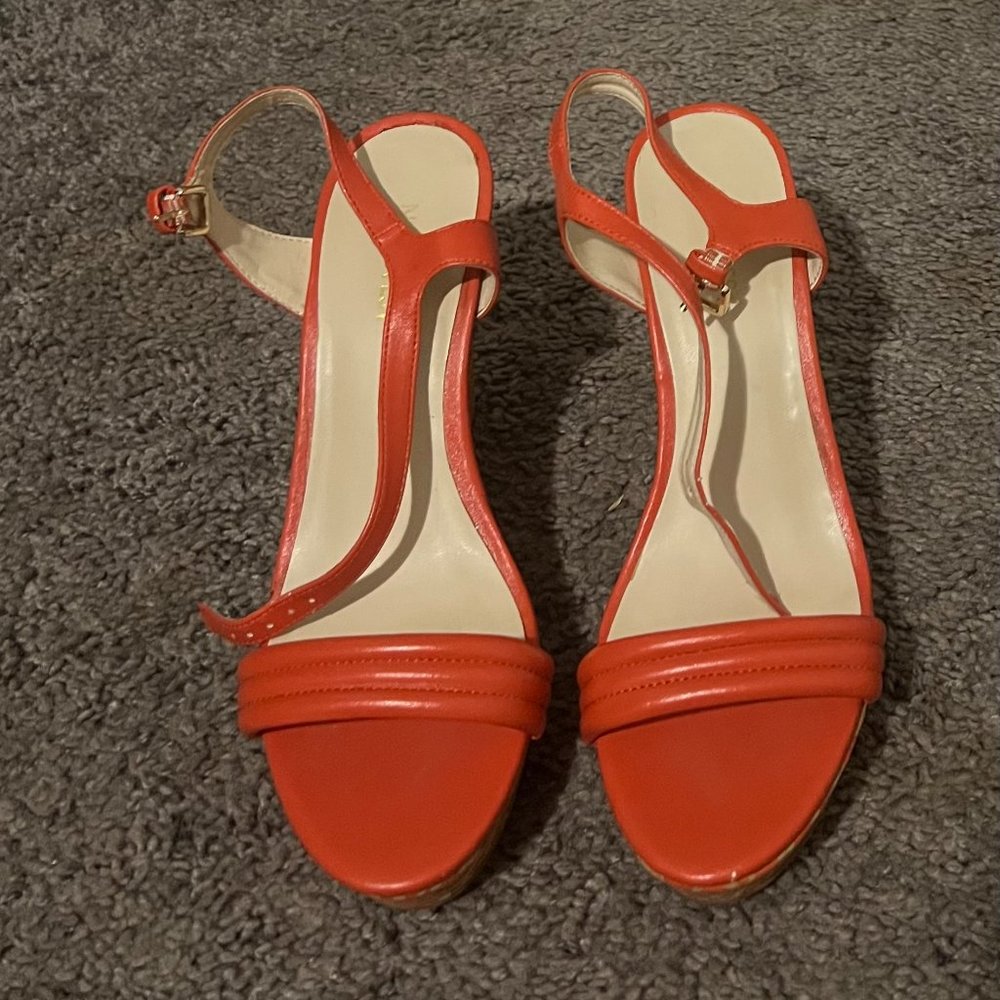 Nine West Orange Wedges